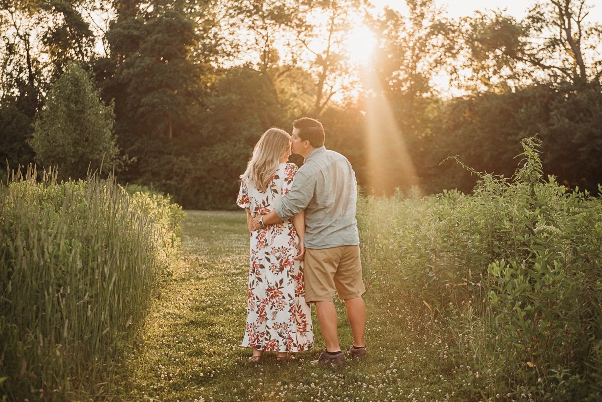 Engaged Couple at Sunset in State College, PA